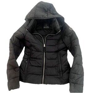 Abercrombie & Fitch black hooded puffer jacket , Size XS